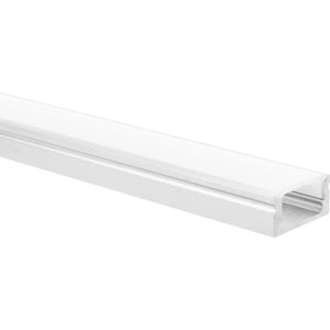 LED strip profiel Potenza wit laag 1m incl. melkwitte afdekkap
