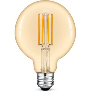 Yphix E27 LED filament lamp Atlas G95 amber 7W 1800K dimbaar - Energieklasse: G -