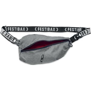 The Festibax® Classic XL - Heuptas/Fanny pack/Sling bag - Festivaltas - Gender neutraal - Grijs