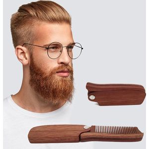 Kam - Houten kam - Baardkamp - Inklapbare kam - Haarborstel - Folding Comb - Pocket kam