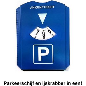 Parkeerkaart - Blauwe kaart - Ijskrabber - 2-in-1 - Parkeren - Parkeerschijf - Blauwe zone - Parkeren - Schijf voor parkeren
