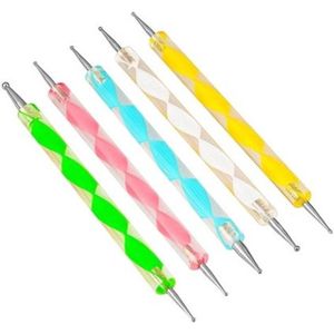 CHPN - Druppelpennen - 5-delig - Nailart - Manicure - Druppel pen - 5 maten - Pedicure - Nagels tekenen