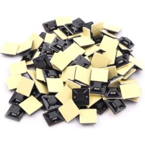 CHPN - Haakje voor Kabelbinder - Zelfklevende voet voor kabelbinder - 50 Stuks -. Zelfklevende Plakzadels - Ideaal voor Tyraps & Kabelbinders - 2/20CM - Voetstuk - Kabelbinder vastzetten