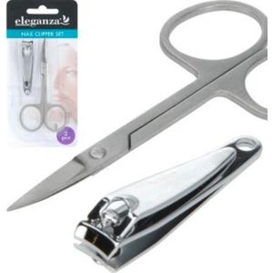 CHPN - Nagelschaartje - 2 sets - Nagelknipper - Nagelknip set - Nagelset - 2-Delige Nagelknipper Set - Manicureset - Pedicureset - Scherp schaartje - Knipper