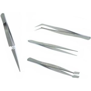 Set van 4 Pincetten I Precisie Pincetten I Pincet Set I Multiuse Pincetten I RVS