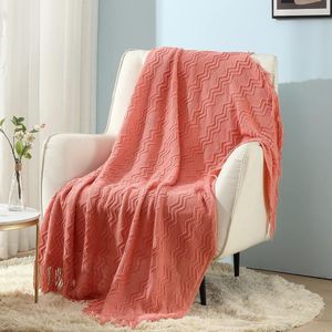 SHOP YOLO - Plaids & Grand foulards - deken-cosy/sofa/stoel/bed - 127 x 152 cm - lichtroze