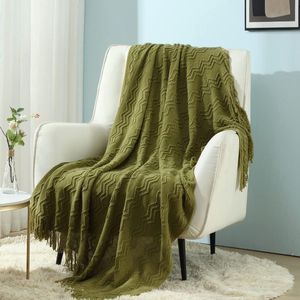 SHOP YOLO - Plaids & Grand foulards - deken-cosy/sofa/stoel/bed - 127 x 152 cm - licht groen