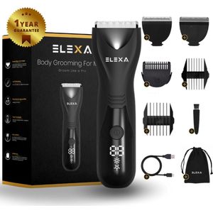 Elexa-bodygroomer mannen- trimmer mannen schaamstreek- trimmer mannen lichaam - Waterdicht - twee trimkoppen