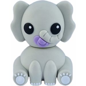 Ulticool USB-stick schattige olifant - Baby met Speen Lila Fiep - 16 GB Flash Drive - Memory Stick Data Opslag - Grijs