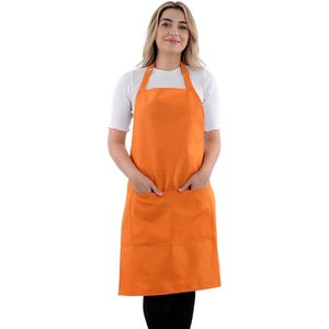 Simple Keukenschort Oranje Professioneel Verstelbaar Keukenschort dames Horecakwaliteit keukenschort vrouw One Size Schort