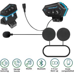 XEOD - Bluetooth Headset met microfoon – Motorhelm headset – Motor accessoires – Handsfree bellen – Motor - Scooter V3