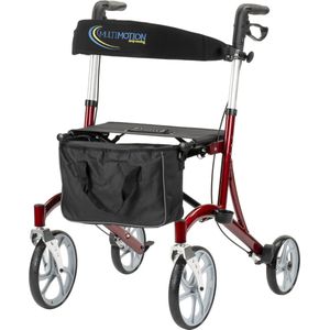 Multimotion Cruiser Lichtgewicht Design Rollator - Rood - Grote Wielen