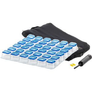 Anti-decubitus deluxe lucht kussen met Gel pads 41 x 41 cm - 5 cm hoog - Met ademende hoes en handpomp - Zitkussen