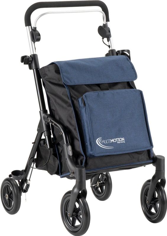 MultiMotion - Rollator Shopper - Denim/Zwart - Boodschappenrollator