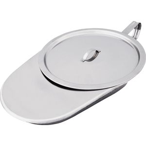 MultiMotion ovale Ondersteek met deksel RVS - Bedpan - Bedpo