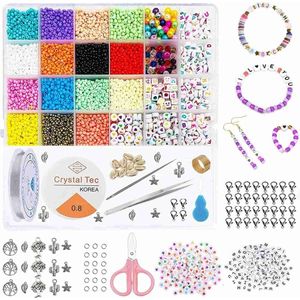 Urbankr8® - Rocailles Mini Glaskralen Set van 8000 Stuks met Letters 3 mm voor String Letterkralen Mini Colors