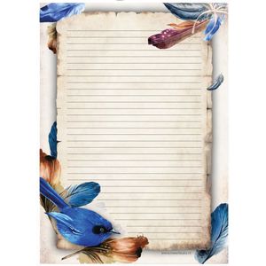 Briefpapier - 24 vellen A4 formaat - Veertjes - Meer Leuks - Postpapier