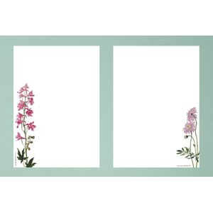 Briefpapier - 24 vellen A4 formaat - Bloemen Duo - Postpapier met bloemen - Meer Leuks