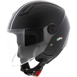 Vito Moda kinder jethelm bambino mat zwart - Kinder XL - Scooterhelm Snorfietshelm Motorhelm