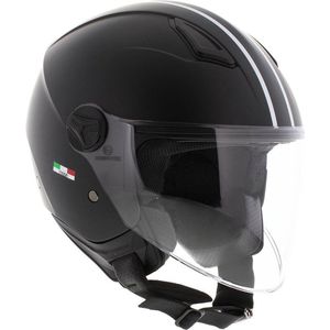 Vito Moda kinder jethelm bambino mat zwart - Kinder M - Scooterhelm Snorfietshelm Motorhelm