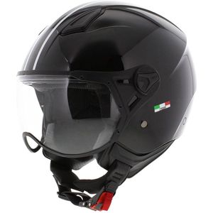 Vito Moda jethelm glans zwart L - scooterhelm snorfietshelm