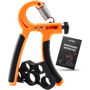 U Fit One Oranje Handtrainer met Vingertrainer - Handknijper set - Knijphalter - Onderarm trainer - Vinger - Fitness