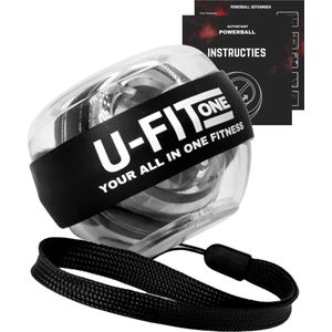 U Fit One Wrist Trainer Ball met Autostart - Handtrainer - Forceball - Pols Trainerball - Spinner - Polstrainer - Stressbal - Zwart