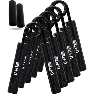 U Fit One 5 Delige Metal Handtrainer Set - Grip trainer - Handknijper - Knijphalter - Armtrainer - Hand knijper - Handgripper - Heavy gripper - Onderarm – Buigveer