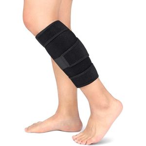 U Fit One 1 Stuk Compressie Kuitbrace - Elastisch Verstelbaar Scheenbeen bandage - Versteviging - Zwart