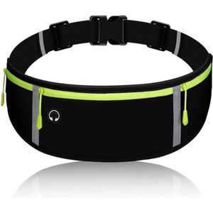 U Fit One Running Belt - Hardloopriem - Verstelbaar - Waterafstotend - Smartphone Houder - Reflectie Strip - 60 tot 116 cm - Zwart