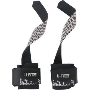 U Fit One Zilver Lifting Straps - Deadlift straps - Powerlifting - Fitness Straps - Wrist support - Bodybuilding - Padded straps - Crossfit