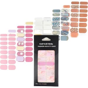 YUBBI Nail Art Nagel Stickers - Nail Wraps - Stencils - Zelfklevend - 10 Vellen - Pastel Assortiment