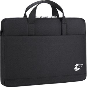 Grey Fox Laptophoes 15.6 inch - Laptoptas - Macbook / IPad / Thinkpad - Sleeve met Ritssluiting - Kofferinsteek - Incl. Schouderband - Zwart