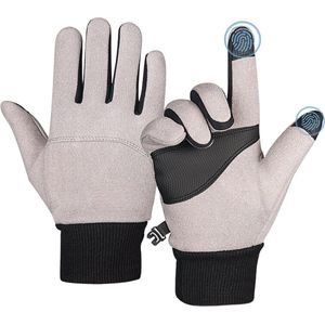 U Fit One Cashmere Winter Handschoenen met Touch Screen - Outdoor Handschoenen - Thermo Gloves voor Dames en Heren - Anti Slip Palm - Grijs - Maat S