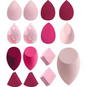 YUBBI Professional Beauty Blender Set - Make Up Spons - Foundation Applicator - Poederspons - 15 Stuks