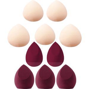 YUBBI Beauty Blender Set - Satin Finish Make Up Spons - Foundation Applicator - Poederspons - 10 Stuks