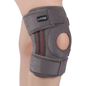 U Fit One 1 Stuk Knie Brace - Patellaband - Knieband - Verstelbaar Knie Brace - Patellabrace - Knee Protection - Knie Support - Fitness - Grijs