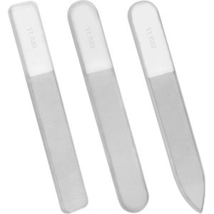 YUBBI 3 Stuks Nano Glas Nagelvijlen - Glazen Nagelvijl en Buffer - Nail File - Micro Grit - incl. Beschermkoker
