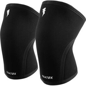 KRATØX Premium Knee Sleeves - Knie Brace - Kniebandage - Knee Sleeves - Fitness - Crossfit – Knieband - Braces – 7 mm - 2 stuks - Maat S