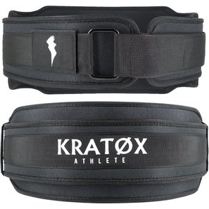 KRATØX Lifting Belt - Halterriem - Powerlift Riem - Leer Gewichthefriem - Lever Belt - Powerlifting - Deadlift - Zwart - Maat XL