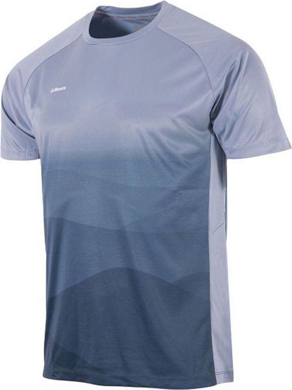 Reece - Shift - T-Shirt - Blauw - Regular Fit, Ronde Hals, Ademend, Bedrukt Borstlogo