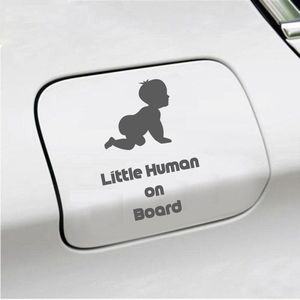 Bumpersticker - Little Human On Board - 10 X 15 - Antraciet