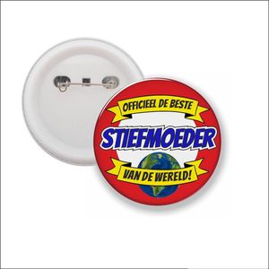 Button Met Speld 58 MM - Officieel De Beste Stiefmoeder Van De Wereld