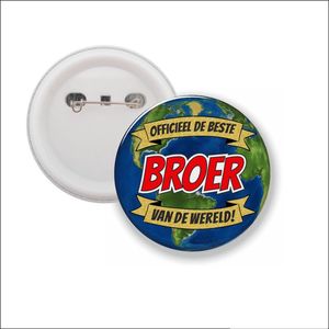 Button Met Speld 58 MM - Officieel De Beste Broer Van De Wereld