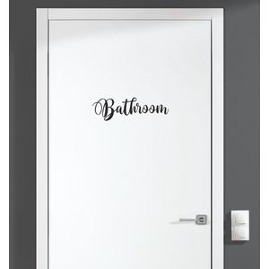 Deursticker - Bathroom - Zwart 19x6