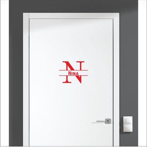 Deursticker Met Naam -  Nina - Rood