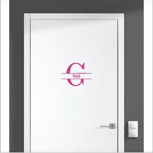 Deursticker Met Naam -  Gijs - Roze
