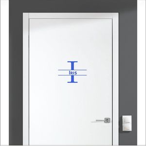 Deursticker Met Naam -  Iris - Blauw