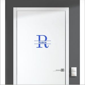 Deursticker Met Naam -  Ruben - Blauw