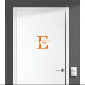 Deursticker Met Naam -  Elisa - Oranje